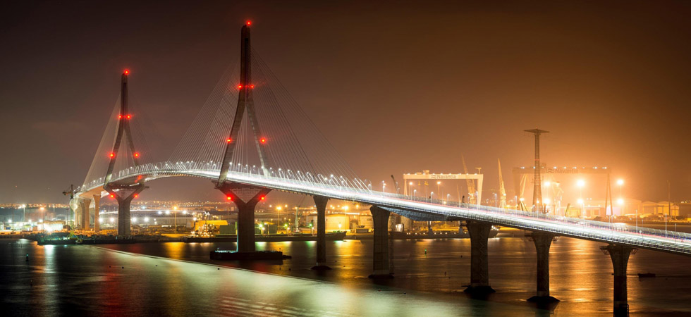 Plano general del puente sobre la Bahia de Cádiz