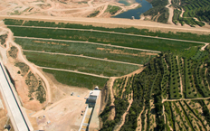 Vista aéra de la presa en donde se muestra la amplitud y tamaño de la misma