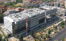 Vista aérea de la nueva sede del Banco Popular, compuesto por varios edificios interconectados
