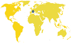 Mapa mundial en donde se reflejan los proyectos realizados